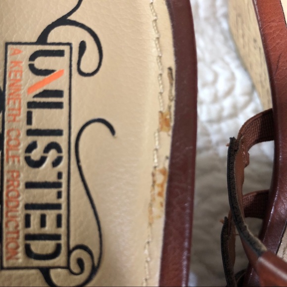 Kenneth Cole Unlisted leather wedge sandals studs - Picture 7 of 8